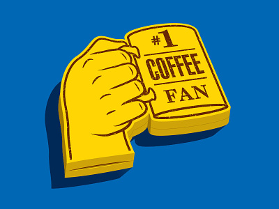 Foam Coffee Cup coffee foam finger glenn jones glennz illustration illustrator number 1 fan t shirt vector