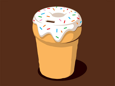 Coffee Donut To Go coffee donut glenn jones glennz illustration illustrator t shirt vector