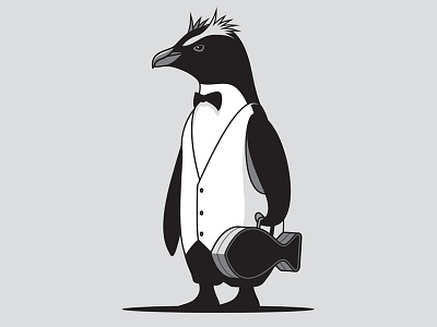 Wiseguy glenn jones glennz illustration illustrator penguin t shirt vector