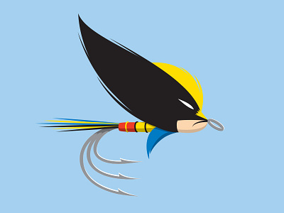 Wolverine Fly fishing fly glenn jones glennz illustration illustrator vector wolverine