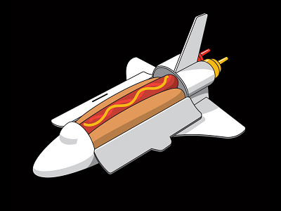 Space Dog glenn jones glennz hotdog illustration illustrator shuttle space t shirt vector