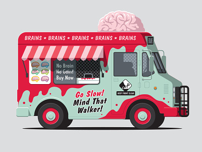 Zombie Treat glenn jones glennz ice cream truck illustraton illustrator t shirt vector zombie