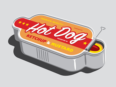 Canned Dog can glenn glenn jones hotdog illustration illustrator ketchup mustard t shirt vector