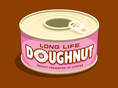 Long Life Doughnut canned coffee doughnut glenn glenn jones illustration illustrator t shirt vector