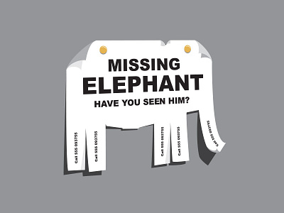 Missing Elephant elephant flyer glenn glenn jones illustration illustrator missing pull tag t shirt