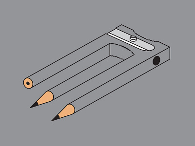 Sharpen Up glenn jones glennz illusion illustration illustrator pencil sharpener tshirt vector