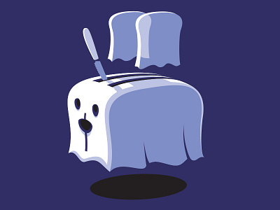 Ghoaster ghost glenn jones glennz illustration nz toaster tshirt vector