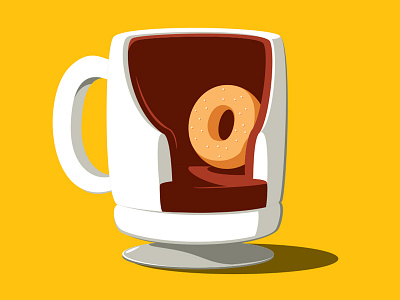 Happy Place chair coffee donut glenn glenn jones illustration illustrator tshirt vector