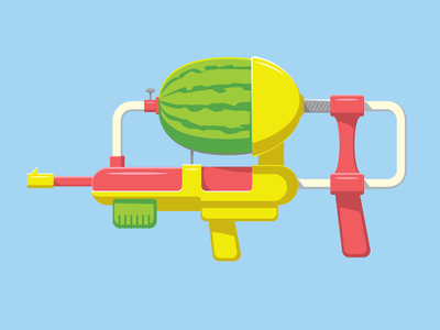 Watermelon Gun glenn glenn jones illustration illustrator vector water gun watermelon