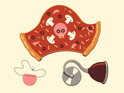 Pizza Pirate glenn jones glennz illustration illustrator pirate pizza vector