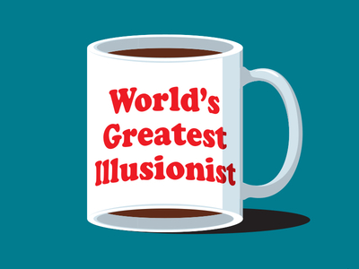 Illusionist's Coffee coffee glenn glennjones illusion illustration illustrator mug tshirt vector