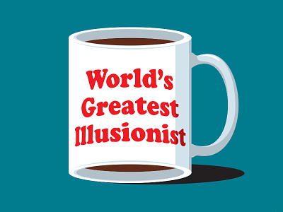 Illusionist's Coffee coffee glenn glennjones illusion illustration illustrator mug tshirt vector