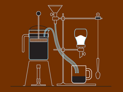 Everyday Science coffee experiment glenn jones glennz illustration illustrator science vector