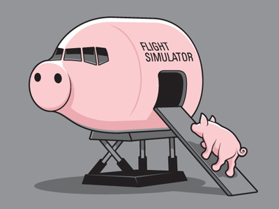 Learning to Fly flying pig glenn jones glennz illustration illustrator tshirt vector