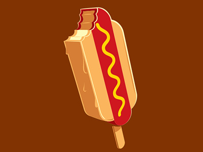 Cold Dog glenn jones glennz hot dog ice cream illustration illustrator vector