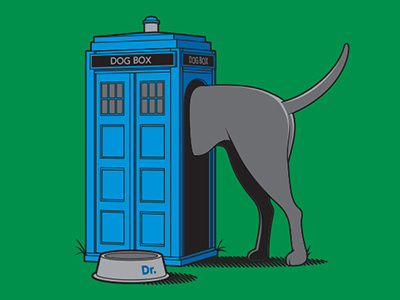 Tardis Dog Box dog dr who glenn jones glennz illustration illustrator tardis vector