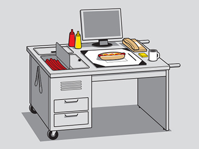 Hot Desk desk glenn jones glennz hot dog illustration illustrator vector