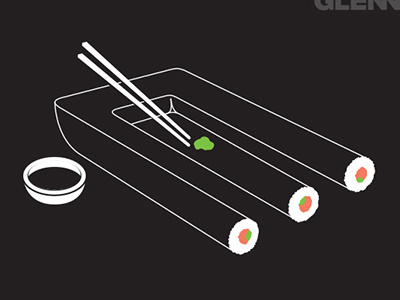 Impossible Sushi glenn jones glennz illusion illustration illustrator sushi vector