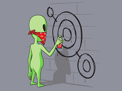 Alien Graffiti Tshirt alien crop circles glenn jones glennz graffiti illustration illustrator ufo vector