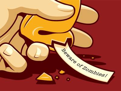 Unfortunate cookie fortune glennz illustration illustrator vector zombie