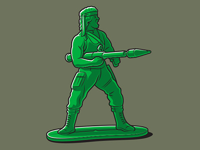 One Man Army glenn jones glennz illustration illustrator plastic army rambo tshirt vector