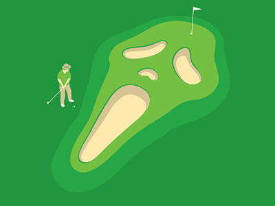 Horror Hole glennz glenn jones vector illustrator illustration golf scream tshirt
