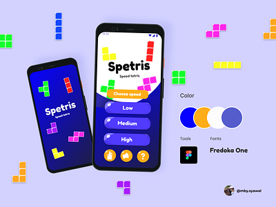 Speed Tetris Games Interface app design illustration ui