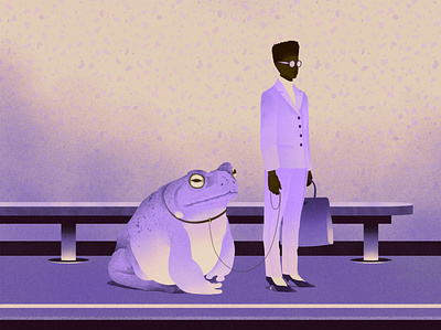 walk your pets animal animal art animal illustration black girl conceptual digital art digital illustration fashion fashion illustration illustration illustration art illustration digital illustrator lilac metro photoshop portrait purple subway