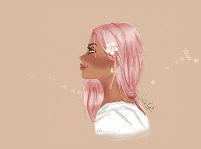 Digital Art Character Design: Woman with Pink Hair adobe illustrator art character design digital art flat design girl illustration pink