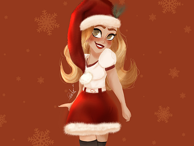 Christmas Girl Character Illustration character design christmas art christmas girl flat colors illustration illustrator