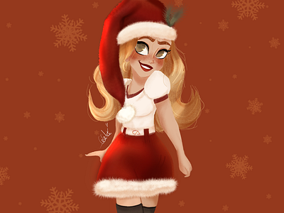 Christmas Girl Character Illustration