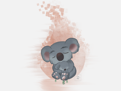 Pray For Australia | Bushfires Koala adobe illustrator australia bushfire cartoon character character design concept art digitalart illustration koala