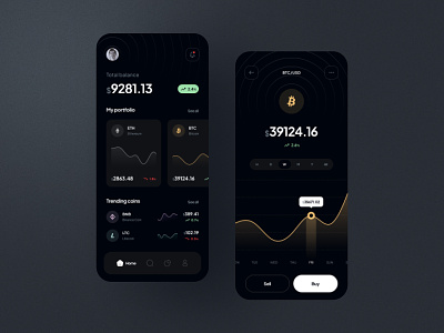 Cryptocurrency Wallet App - Dark version