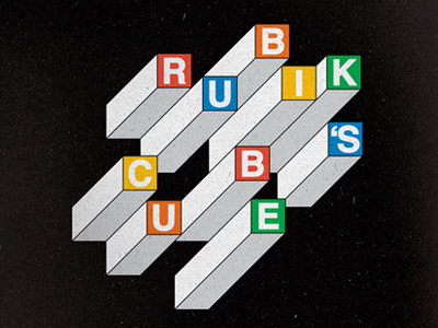 Rubik's Cube letters rubiks cube typography