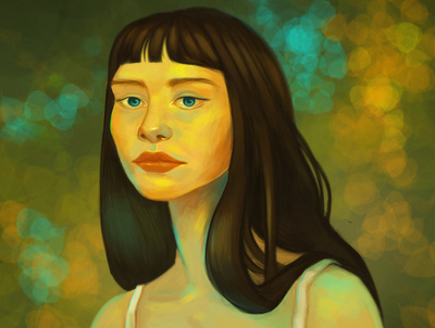 Autumn digital art digital artwork digital painting girl girl illustration illustration impressionism painting render