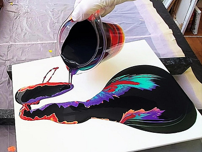 STRAIGHT POUR FROM 2 MEASURING CUPS AT ONCE acrylic painting art artwork dirty pouring fluid acrylic fluid art fluid pouring fluids illustration paintings