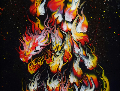 FIRE POUR acrylic painting art artwork dirty pouring fluid acrylic fluid art fluid pouring illustration paintings