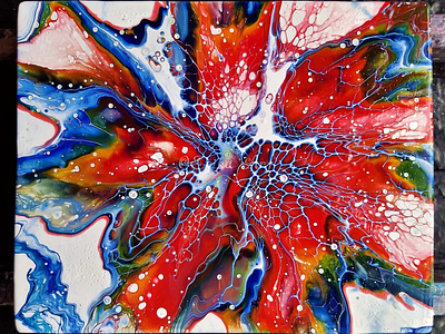 Blooming technique acrylic painting dirty pouring fluid art fluid pouring illustration