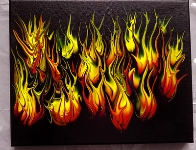 Light a fire acrylic painting dirty pouring fluid acrylic fluid art fluid pouring illustration