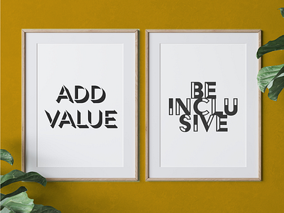 Our Values: Typographic poster series branding design minimal poster design poster series typography values