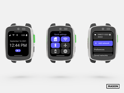 Mason Smartwatch | A4100 - look into our custom UI designs branding industrial design smartwatch ui ui ux design
