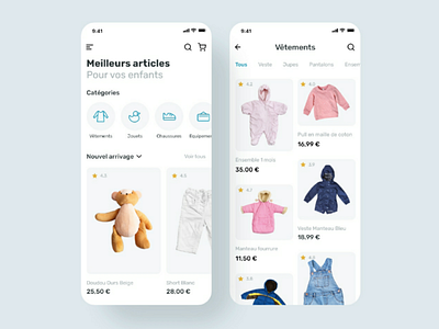Kids shop app concept