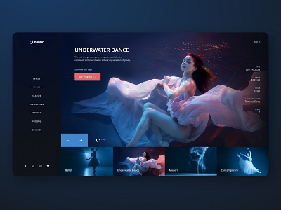Underwater dance website design art