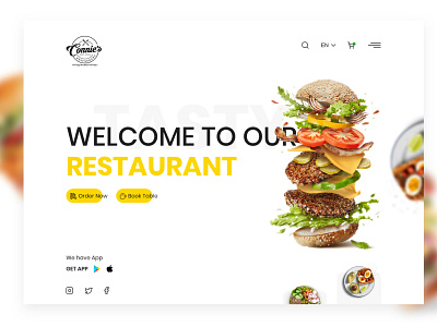 Restaurants Landing page design ui ux web