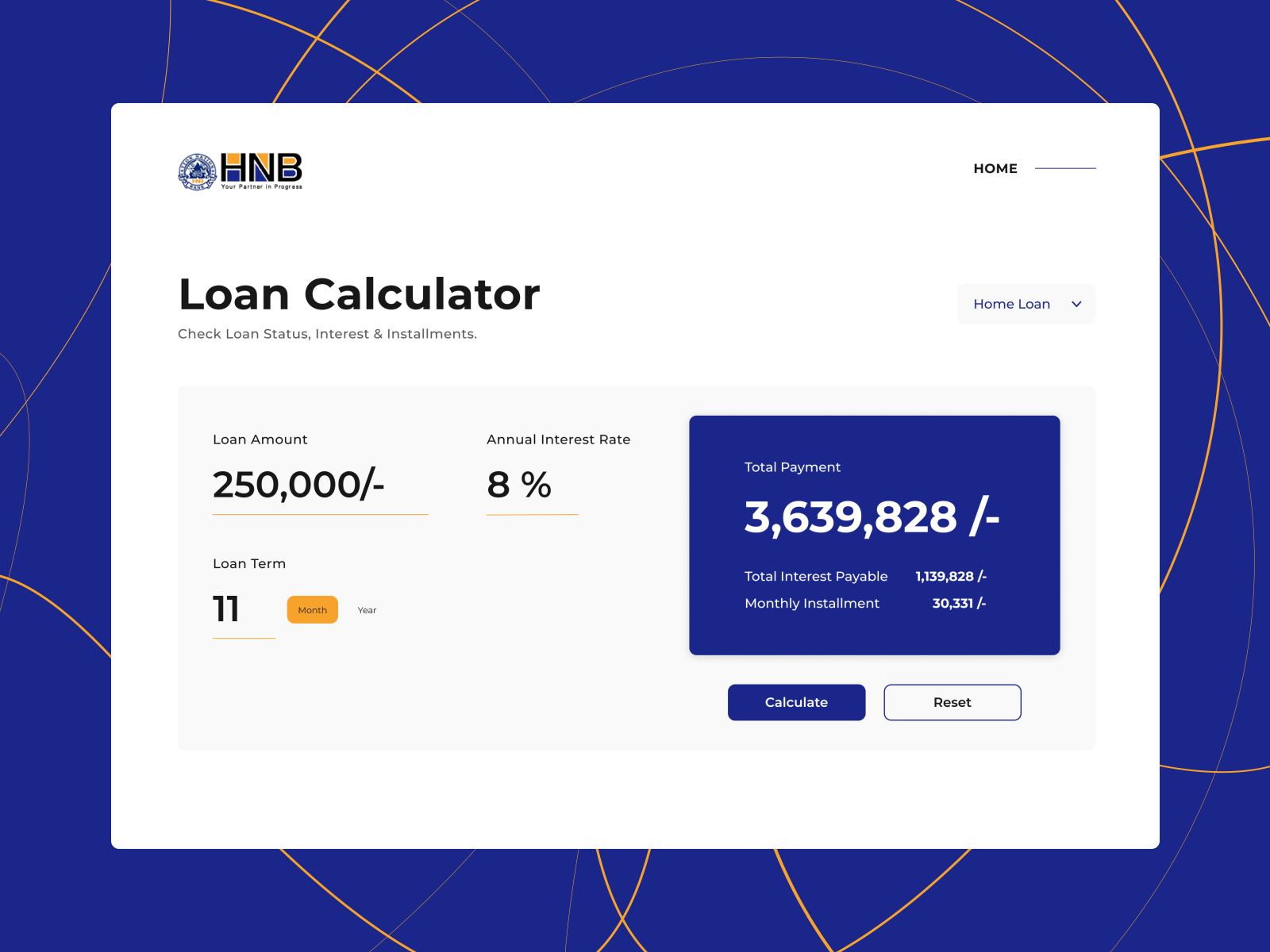 Loan Calculator For HNB By Salees Raseez On Dribbble   Frame 1 4x 