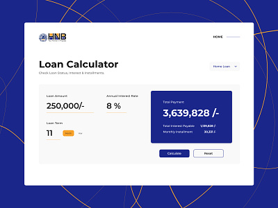 Loan Calculator For HNB app branding design illustration loan calculator logo typography ui ux vector web