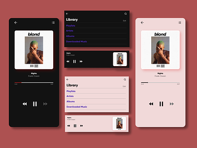 Music player | Daily UI #009 clean daily ui daily ui 009 dailyui dailyui009 dark dark mode dark theme dark ui dribbble light light theme music music app music player oo9 ui uiux ux