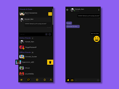 Direct Messaging | Daily UI #013 013 13 app application cards chat clean clean ui dailyui dailyui013 design detail gaming gaming app message messages messenger mobile app ui uiux