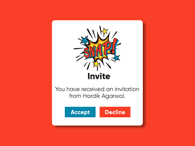 Pop-Up / Overlay | Daily UI #016 016 app challenge comic art daily dailyui dailyui016 flatdesign invitation invite overlay popup snap uidesign uiux