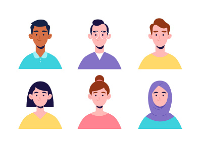 People Avatar Set app avatar avatar design character design connectivity design flat flat vector illustration vector